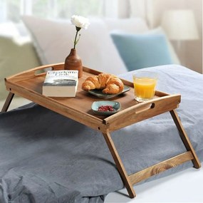 Kesper 28020 Servírovacia tácka so skladacími nohami akácie, 55 x 35 cm
