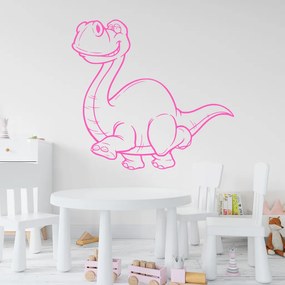 Veselá Stena Samolepka Brontosaurus Farba: růžová, Veľkosť: 80 x 76 cm