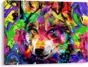 Obraz - Vlk s graffiti (70x50 cm)