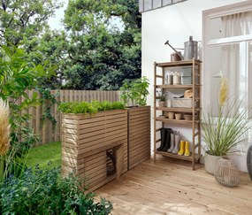 Outdoorový regál s policami s individuálne nastaviteľnou polohou