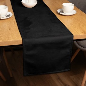 Biante Behúň na stôl/imitácia brúsenej kože Alcantara ALC-012 Čierny 45x140 cm