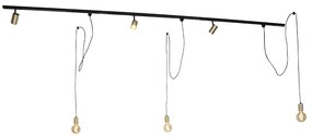 1-fázový koľajnicový systém s 3 reflektormi a 3 závesnými svietidlami zlatý - Cavalux Jeana
