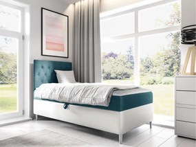 Kontinentálna posteľ Junior Gerdise 1, Strana: ľavá, Rozmer postele: 100x200, Dostupné poťahy: ekokoža Soft 017 (biela) + Fresh 34