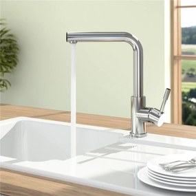 VILLEROY &amp; BOCH Modern Steel páková drezová batéria, výška výtoku 281 mm, oceľ nerezová leštená, 966801LE