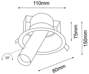 Shilo 7804 - Podhľadové bodové svietidlo YAKUMO 1xGU10//MR11/15W/230V čierna