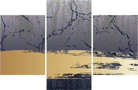 Obraz - Modrá a zlatá abstrakcia N⁰1 (90x60 cm)