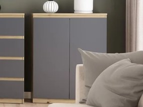 Skrinka Carlos 802D, dub artisan/grafit%