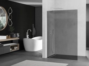 Mexen Kioto L, sprchová zástena Walk-In 90 x 200 cm, 8mm šedé sklo, biely profil, 800-090-103-20-40