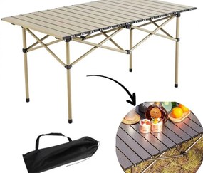 Skladací kempingový stôl 95 x 56 x 50 cm s obalom béžová