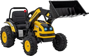 Ramiz Detský traktor na batérie žltý + pohyblivé rameno s lyžicou + diaľkové ovládanie + pomalý štart + FM rádio + LED