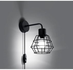 Sollux SL.1164 - Nástenná lampa SUBA 1xE27/15W/230V čierna