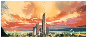 Obraz - Maľované mesto (120x50 cm)