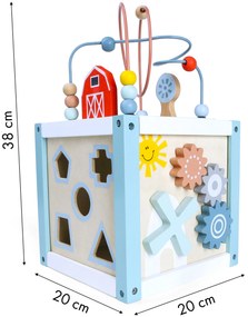 Vzdelávací drevený triedič kociek + bloky ECOTOYS