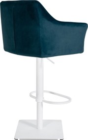 Barová stolička Damaso W - zamat, biely rám - Zelená