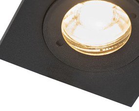 Moderné zapustené bodové svetlo čierne štvorcové IP44 - Xena