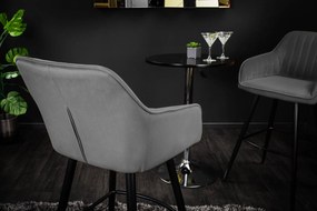 Barová stolička Turin velvet silver grey