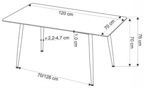 Jedálenský stôl Webster 120 cm, mramor / čierna