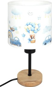 BRILAGI - Stolná lampa BOBO WOOD 1xE27/25W/230V dub/čierna/biela/modrá/medvedíky