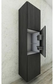 Kúpeľňová skrinka vysoká Baden Haus COMFORT 170x45x38 cm wenge/sivá