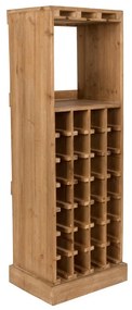Hnedá vinotéka z jedlového dreva počet fliaš 28, 43,5x118,5 cm Claude – Dutchbone