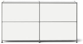 Kovový regál »CN3 Slim Line« s 2 nastaviteľnými výklopnými priečinkami, biely