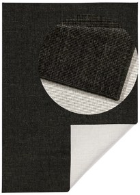 NORTHRUGS - Hanse Home koberce Kusový koberec Twin-Wendeteppiche 103096 black cream – na von aj na doma - 120x170 cm