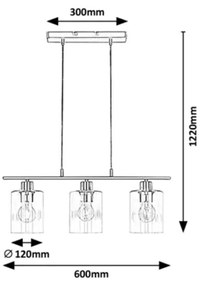 Rabalux 3580 - Luster na lanku MIROSLAW 3xE27/40W/230V