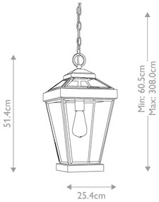 Quoizel QZ-RAVINE8-L - Vonkajší luster na reťazi RAVINE 1xE27/60W/230V IP23 hnedá