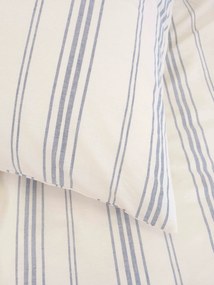 Bavlnená obliečka na vankúš Natural 50 × 70 cm - Prúžky modré