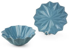 Dekoratívny tanier ALANI2 01 modrý / zlatý