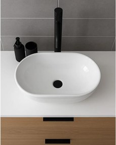 Erga Della, umývadlo na dosku 475x340x140 mm, biela lesklá, ERG-V03-DELLA48-WH