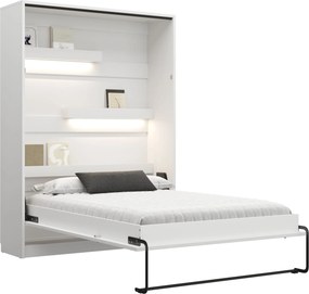 Vertikálna sklápacia posteľ Genius 140x200 s písacím stolom - biely mat