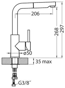 ALVEUS 1129048 - Drezová batéria s vyťahovacou sprškou SIROS 29,7 cm granit/čierna
