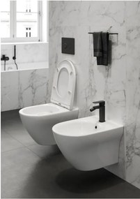 Cersanit Larga Oval CleanOn - závesná wc misa so SLIM sedátkom z duroplastu, biela, S701-472