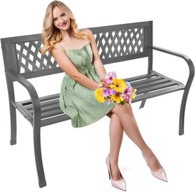 Hliníková záhradná lavička 125 x 53 x 77 cm