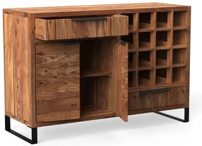 furniture-nabytek.cz - Masívna komoda Sydney z akácie, lakovaná, hnedá – 126×45×84 cm