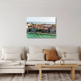 Sklenený obraz - Letecký pohľad na mesto (70x50 cm)