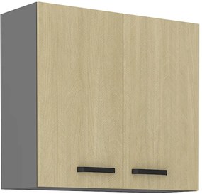 Horná kuchynská skrinka Scarmi 80 G-72 2F (Antracit + Herringbone scandi). Vlastná spoľahlivá doprava až k Vám domov. 1049775