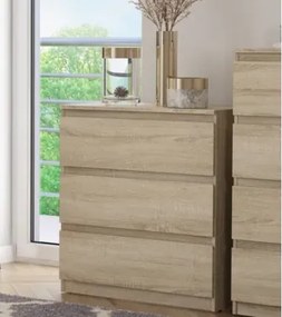 Zásuvková komoda Carlos 753S, dub sonoma, výška 80 cm%