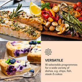 Klarstein AeroVital Cube Chef, teplovzdušná fritéza, 1700 W, 14 l, 16 programov, horný a spodný ohrev