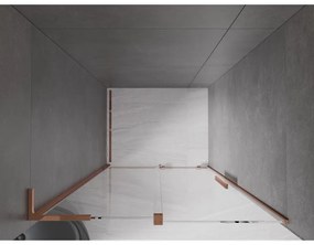 Mexen Velar L, posuvné sprchové dvere do otvoru 90 cm, 8mm číre sklo, ružové zlato, 871-090-003-01-60