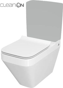 Cersanit Crea Clean On, hranatá kombi misa vrátane Slim sedátka z duroplastu, biela, K114-022