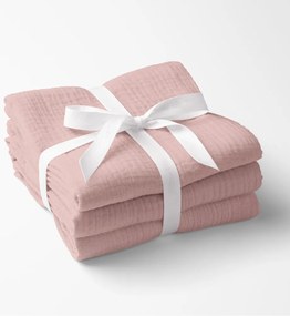 Biante Mušelínová utierka Nature MSN-078 Púdrovo ružová - sada 3 ks