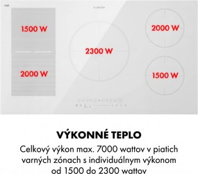 Klarstein Delicatessa 90 Hybrid, vstavaná indukčná varná doska, 7400 W, 5 zón, čierna