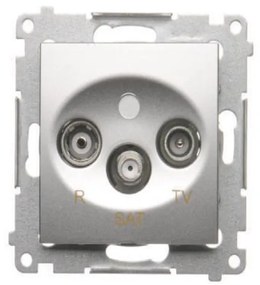 DASK/43 Koncová R-TV-SAT anténna zásuvka strieborný mat