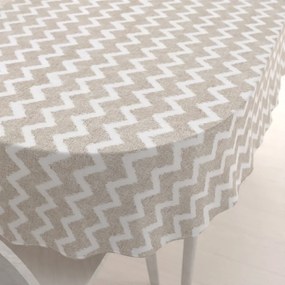 Biante Dekoračný oválny obrus Porto PRT-006 Režný cik-cak 100x140 cm