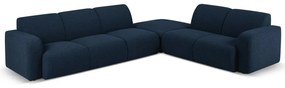 Tmavomodrá rohová pohovka z textílie bouclé (pravý roh) Molino – Micadoni Home