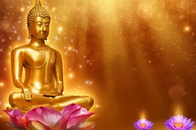 Obraz zlatý Budha - 120x80