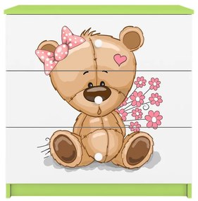 Komoda Babydreams 80 cm macko zelená