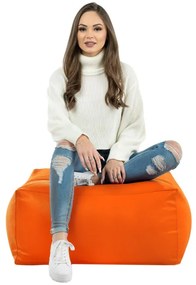 Taburetka oranžová kocka ekokoža